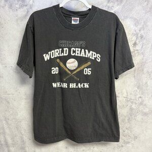 Vintage Chicago White Sox 2005 World Series Baseball T Shirt Mens Large Black